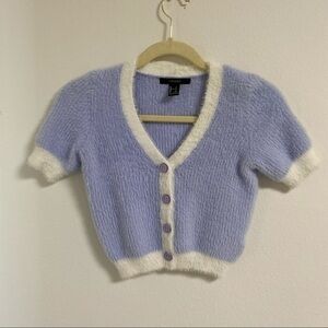 Textured short sleeves cropped top